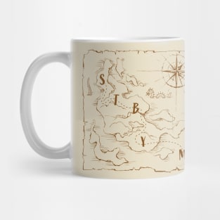 Sea Monsters Pirate Map Mug